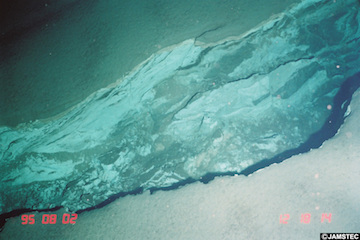 写真２北海道南西沖地震震源域の海底で見つかった亀裂.jpg